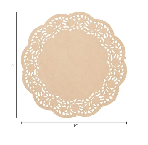 Juvale Paper Placemats - 9-Inch Brown, 250 Pack - Disposable Round Placemats & Doilies for Tables - Tea Party Decorations - size: 9-Inch