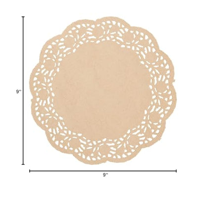 Juvale Paper Placemats - 9-Inch Brown, 250 Pack - Disposable Round Placemats & Doilies for Tables - Tea Party Decorations - size: 9-Inch