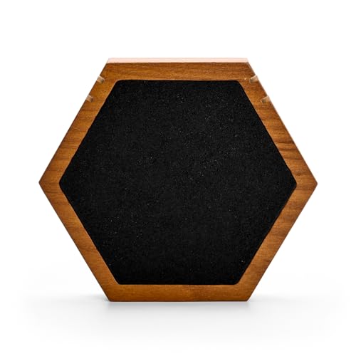 Solid Wood Hexagon Necklace Holder Stand Retail Hanging Jewelry Necklace Stand Display for Vendors(Black) - color: Black