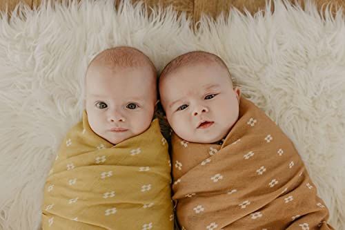 Mini Wander Swaddles for Newborns Muslin Swaddle Blankets - Breathable Soft Gender Neutral Receiving Blanket Baby Essentials | 47 x 47 Cotton - Boho Squares (Coconut) - color: Boho Squares (Coconut)