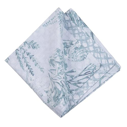 C&F Home Cerulean Breeze Coastal Marine Reversible Single Cloth Napkin Blue
