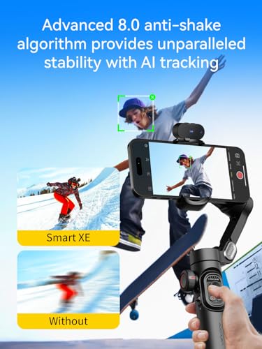AOCHUAN Gimbal Stabilizer for Smartphone with AI Tracking Sensor, Gimbal with Focus Wheel for Phone/Android, Phone Stabilizer with 7.0 Anti-Shake for Video Recording-Smart XE AI - style: Smart XE AI