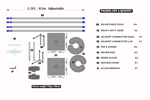 Adjustable Backdrop Stand Pipe Kit Heavy Duty Portable Quick Set Up for Wedding&Party&Event&Photography&Show&Display (10FT x 10 FT Double Crossbar, No Drape) ，But Not for Flower Walls/TVs/Heavy Items - size: 10FT x 10FT & Double Crossbar & No Drape