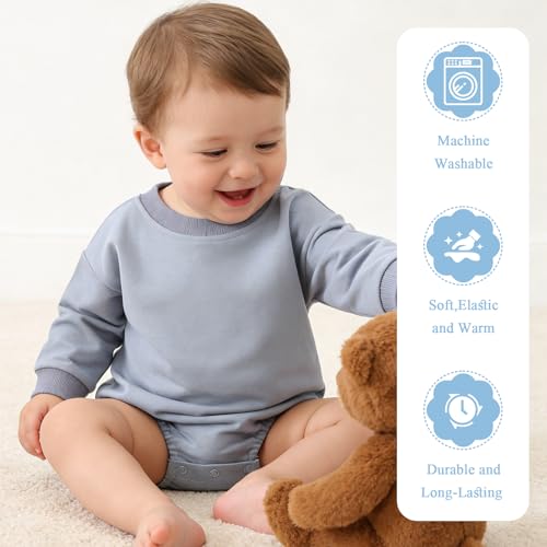 Bafeicao Baby Boy Girl Bubble Romper Color Block Long Sleeve Sweatshirt Romper Outfit Spring Cute Clothes - color: Blue, size: 3-6 Months