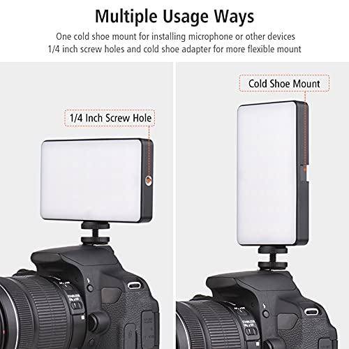Andoer W140 RGB LED Video Light Kit Pocket Video Conference Lighting CRI95+ 2500K-9000K Dimmable 20 Lighting Effects with Desktop Tripod Ballhead Phone Holder Computer Clip Cold Shoe Adapter