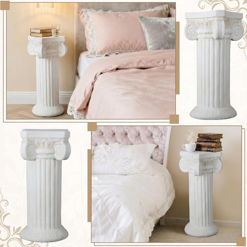 1 Pack 21.7 Inches Roman Column Pedestal Pillar Classical Wedding Greek Pillar for Indoor Outdoor Garden Birthday Party Decor or Display Pedestal Stand for Plants and Sculptures (Simple) - style: Simple