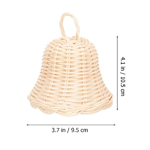 HOMSFOU Holiday Decorations Holiday Bell Ornament Wicker Ball Christmas Ornaments Rustic Hanging Bells Christmas Jingle Bells Tree Pendant Xmas Halloween Child Doorbell Indonesian Rattan