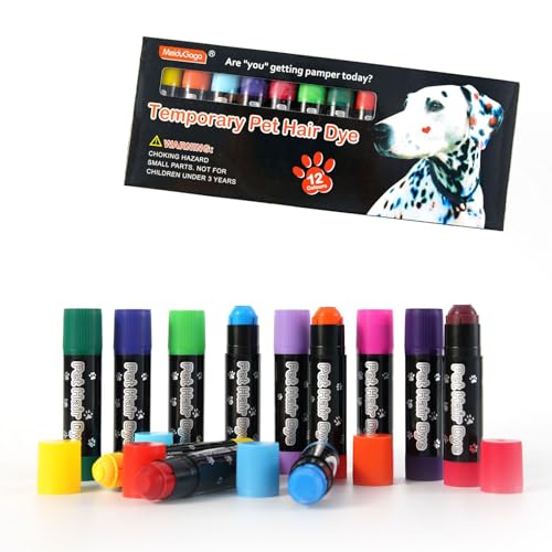 12 Pack Dog Hair Dye Markers, Pet Safe Washable Non Toxic Fur Paint Temporary Pet Hair Dye Pen for Dogs Cats Dog Grooming Kit for Party Photos Creative Looks - color: 12 PCS