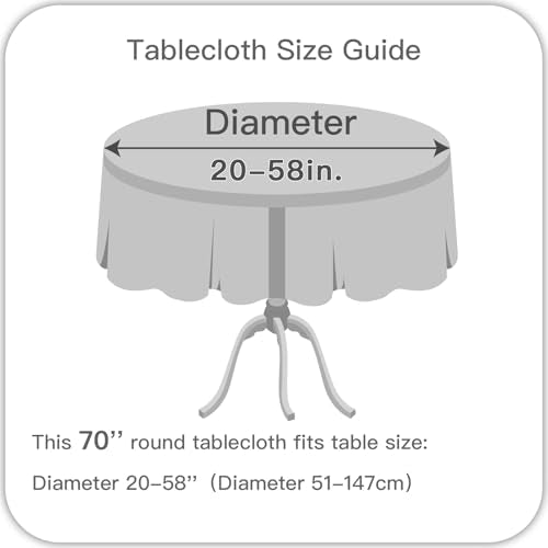 maxmill Linen Textured Tablecloth Spill-Proof Stainproof Wrinkle Free Washable Fabric Table Cloth for Circular Table Cover, Dining Room Buffet Banquet Party Holiday Dinner, Round 70 Inch Sage Green - color: Sage Green, size: 70" (Round)
