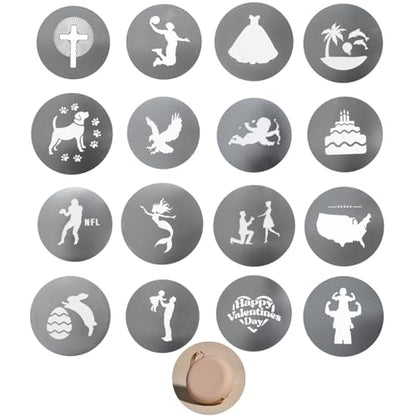 16Pcs Unique Round Gobos Kit for Optical Snoot,86mm/3.4in(B Size) Metal Plate Patterns for Spotlight Attachment Compatible with Aputure Spotlight Mount,for Portraits/Product/YouTube/YouTube - style: 16P- 86mm Patterns