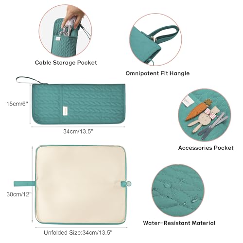 KarSyon Hot Tools Organizer Heat Resistant Mat Case Hair Tools Holder Travel Bag Portable Hair Styling Tools Cover Pouch for Curling Iron,Flat Iron,Hair Straightener (Teal) - color: Teal