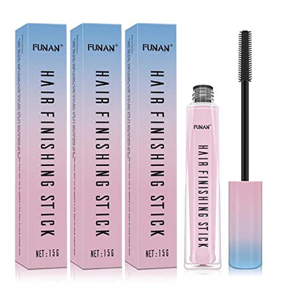 FUNAN Hair Finishing Stick 3 Pack, Flyaway Feel Stick Hair, Small Broken Hairs Finishing Cream, Non-Greasy and Non-Sticky - size: 15 Fl Oz (Pack of 3)