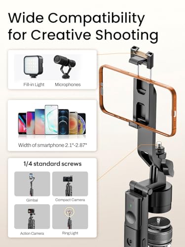 USKEYVISION Vlogging Kit for iPhone&Android w/Fill Light,Remote&Wireless Microphones,YouTube Starter Kit Content Creator Essentials,Auto Face Tracking Camera Mount Tripod for TikTok Video Recording - style: Vlogging Kit-B