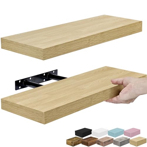 Sorbus Floating Shelves for Wall – 16 Inch Floating Shelf for Kitchen, Bedroom, Living Room, Bathroom, Home & Wall Decor - Mounted Bathroom Shelves with Invisible Brackets (Maple Wood, 2 Pack) - color: Maple Wood, size: 2 Pack