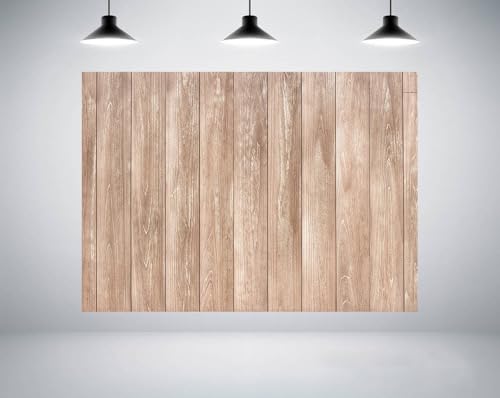 LYWYGG 7x5ft Wood Backdrop Natural Wooden Board Photography Background Birthday Party Banner Backdrops CP- 619