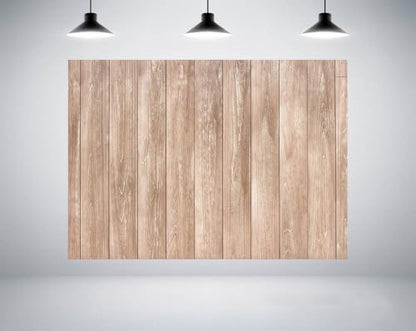 LYWYGG 7x5ft Wood Backdrop Natural Wooden Board Photography Background Birthday Party Banner Backdrops CP- 619