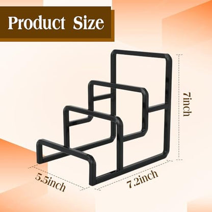 Wallet Display Rack Purse Stand, 3 Layer Display Riser Stainless Steel Metal Countertop Shelf Risers for Showcase Home Boutique Retail Store Black