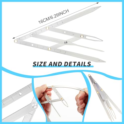 Weewooday 6 Pieces Tattoo Eyebrows Rulers 3 Point Positioning Ruler Mini Caliper Double Scale Vernier Calipers Eyebrow Caliper Microblading Ruler Measuring Tool with Eyebrow Shaver (Blue) - color: Blue