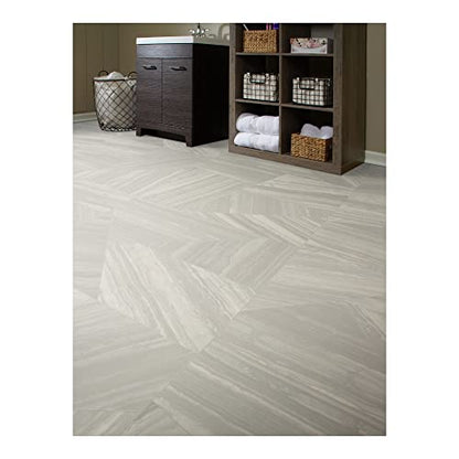Mohawk Elite Broken Grey Marble 8'6" W x 12' L Cut Sheet Vinyl Roll - color: Broken Grey Marble, size: 8'6" W x 12' L