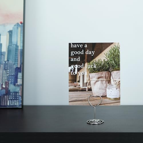 Jofefe 20pcs Mini Place Card Holder, Table Number Holders, Table Card Holders, Table Number Stands, Wire Table Picture Photo Holder Menu Clips for Wedding Favors with Heart Shaped (Silver) - color: Silver