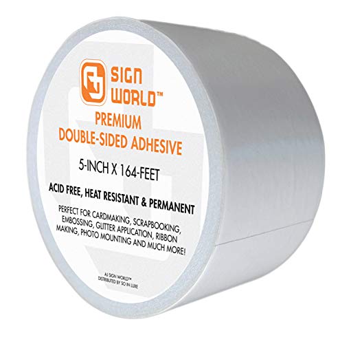 Best 5" Ultra-Thin Permanent Double-Sided Tape for Arts, Crafts, Photography, Scrapbooking, Tear-by-Hand, Paper Backing, Documents, All Purpose (5-Inch by 164-Feet/55 Yards) - size: 5-Inch Ultra-Thin