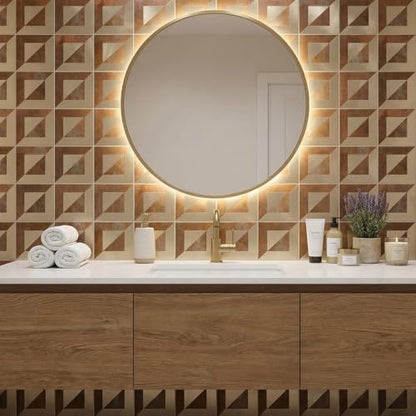 10-Sheets Stunning 3D Visuals Peel and Stick Backsplash Wall Tiles, PVC Mixed Metallic Look,Heat Resistant Stick on Tiles for Kitchen Wall, Bathroom, Laundry Room(Retro Brown + Light Gold) - color: Retro Brown + Light Gold