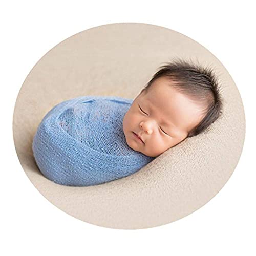 Coberllus Newborn Baby Photo Props Wrap Cloth Blanket Swaddle for Boys Girls Photography Shoot (Blue) - color: Blue