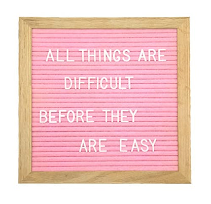 Felt Board Felt Letter Board, 10 x 10 inch Message Board Word Board Letter Board Sign Bulletin Board Letters, Pregnancy Announcements Baby Announcement Sign, Valentines Day Gifts for Her Letterboard (Pink) - color: Pink