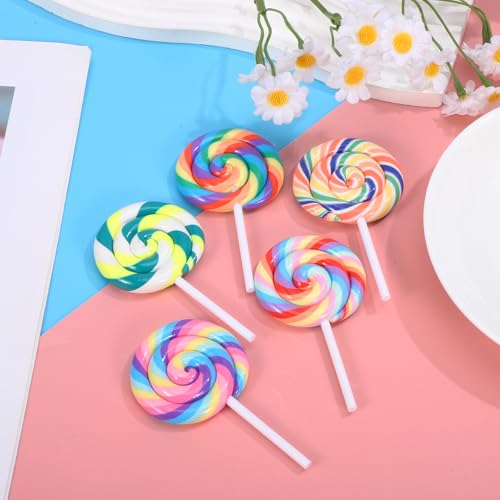 Abaodam 5Pcs Large Simulation Lollipop Giant Lollipop Prop Fake Candy Photo Booth Prop for Christmas Party Carnival Cosplay Wedding Birthday Party Supplies