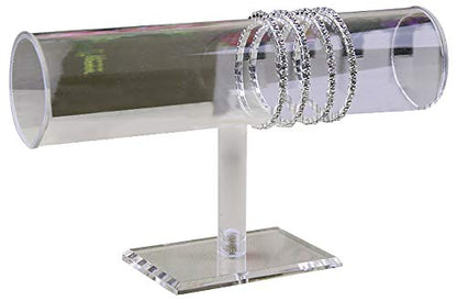 ChezMax Necklace Jewelry Display Jewelry Stand Hovering T-Bar Bracelet Holder for Home Organization - color: G-Transparent