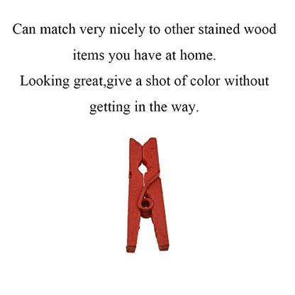 HAHIYO Red Wooden Clothes Pins Clothespins Mini Aviod Fall Apart 1 Inches Length 80 Pack Strong Springs No Rust No Discoloration for Laundry Bathroom DIY Craft Photos Food Opened Bags - size: Red 1 inches 80 Pack