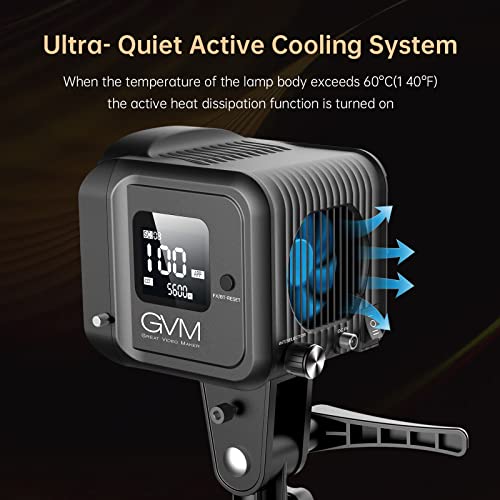 GVM Great Video Maker GVM 80W Bi-Color COB Video Light Kit, 2700K~7500K Continuous Lighting for Photography with Bowens Mount Softbox&Stand, 8 Effects Support AC Adapter & NP Battery - color: studio lights