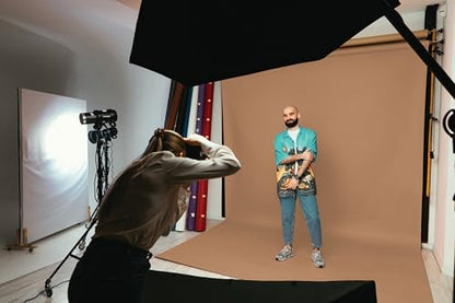 Denny Manufacturing - Seamless Paper Backdrop for Photography, Brown Latte Seamless Paper Roll - Brown Latte (53 in x 36 ft) Includes Free Roll Black Gaffer Tape (2 in x 13 ft) - color: Brown Latte, size: 53 in x 36 ft