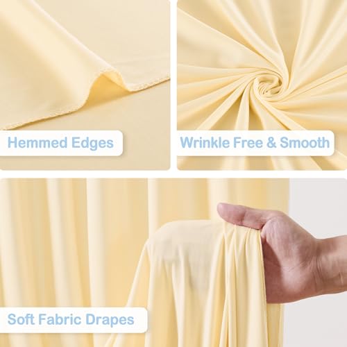 4 Panles Champagne Backdrop Curtains - Wrinkle Free Fabric Backdrop Curtain for Photoshoot, 10FT Wedding Party Photo Backdrop Drapes for Birthday Baby Shower Photography Stage Background Decorations - color: Champagne, size: W4' x H10'(4 panels)