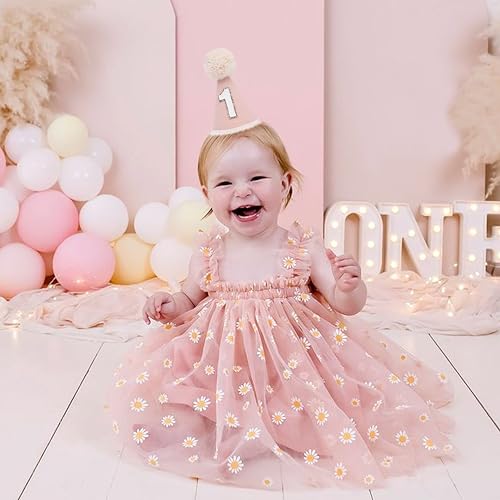 Neutral 1st Birthday Party Hat - Simple First Cone Hat, One Birthday Decoration Photo Props - color: Lotus Pink