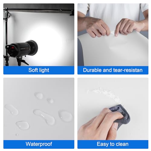Selens 8pcs Diffusion Film Filter Sheet 15.7x19.6 inches LED Light Diffusion Paper Soften Light for Led Flash Strobe Light