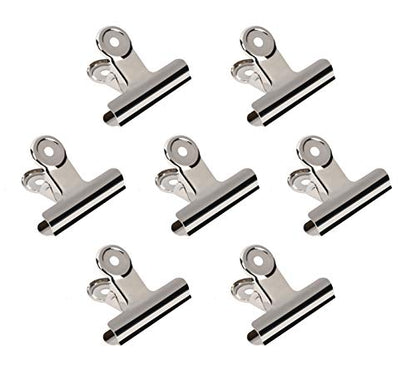 20 Pack 2 Inch Polished Steel Clips, Metal Bulldog Binder Clips, Large Hinge Paper Clips Clamps for Food Bags, Pictures Photos, Art Crafts, Home Office Supply (Silver) - color: Silver