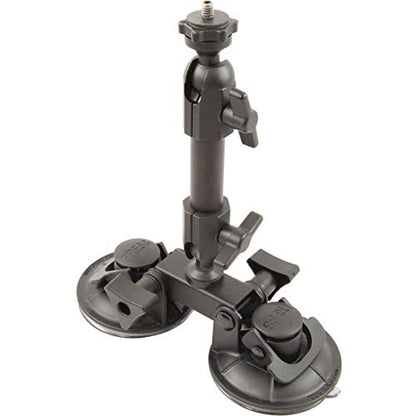 Delkin Devices Fat Gecko Dual Suction Camera Mount - Powerful Suction Cup Camera Mount for Car, Motorcycle, Desk, Window | Secure and Adjustable Action Camera Holder for Video Recording - style: Fat Gecko Double