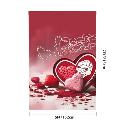Valentine Day Backdrop Background for Photography 5x7ft Photobooth Professional Photo Backdrop Curtains Video Photography Studio Photo Backgrounds Banner Booth Background Screen Parties