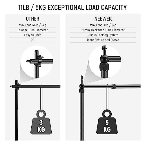 NEEWER Overhead Camera Mount Rig with 2 Ball Heads, Super Clamp/Mobile Phone Holder/Camera Desk Mount, Multi Device Mount, Platform Overhead Tripod, Adjustable Height Width, Max Load 12 kg, NK002