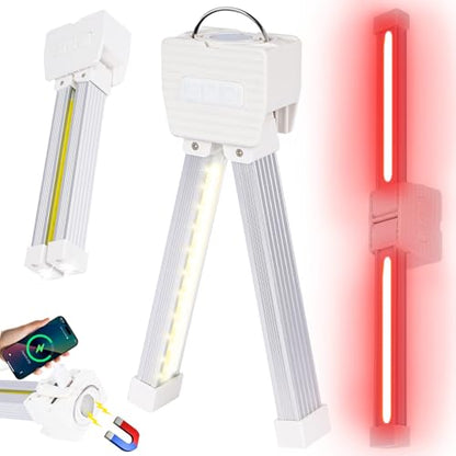 Gym Lamp, Gym Lighting for Posing, Magnetic Photography Light, Gift for Women/Men, 180° Rotate Foldable with Hang Hook Camping Lamp, USB LED Handheld Flashlight-White - color: White