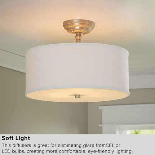 GOSO 2 PCS Round White Acrylic Lampshades Diffuser 15.5" Diameter with 3/8" Center Hole- Lampshades for Table Lamps Pendants Light Lampshade Fits 16-19" Openings Frosted Frosted Diffuser Lamp Shades - size: 15.5*15.5 inch-2 pcs