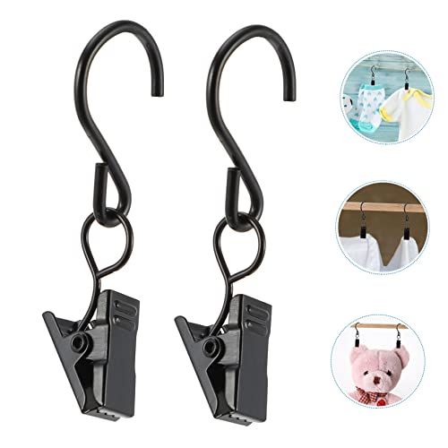 VALICLUD 50pcs S-Hook Curtain Clip Set Heavy Duty Metal Curtain Fixing Clamps Black Background Clips for Home Decor and Photography