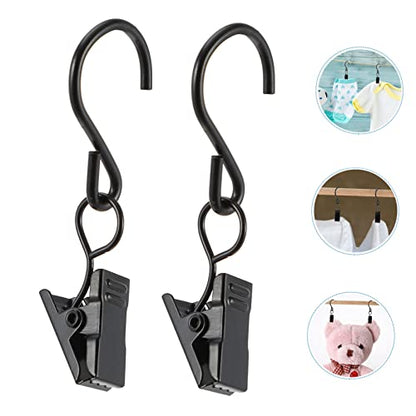 VALICLUD 50pcs S-Hook Curtain Clip Set Heavy Duty Metal Curtain Fixing Clamps Black Background Clips for Home Decor and Photography