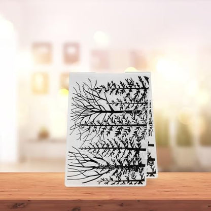 ABTOLS Tree Embossing Folders for Card Making, 3D Plastic Embossing Folder Branch Background Embossing Template Paper Crafts Plastic Textured Impressions for Card Making Scrapbooking - color: tree