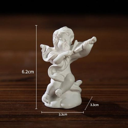 Mini Nordic Resin Roman Column, Greek Sculptural Angel Display, Photo Props, Candle Holder, Sketching Art Teaching Tools (Angel (Violin) - 6.2cm) - color: Angel (Violin) - 6.2cm