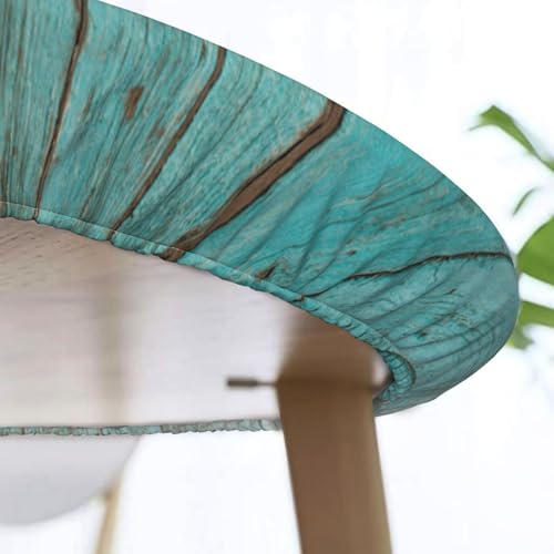 Blue Wood Texture Background Oval Tablecover Fitted with Elastic, Water Proof, Easy to Clean，Picnic, Party,Terrace, Flowers, Fits 48"x68" Oval Tables, Style43 - color: Wood Texture -11, size: 48" x 68" (Oval)