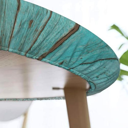 Blue Wood Texture Background Oval Tablecover Fitted with Elastic, Water Proof, Easy to Clean，Picnic, Party,Terrace, Flowers, Fits 48"x68" Oval Tables, Style43 - color: Wood Texture -11, size: 48" x 68" (Oval)