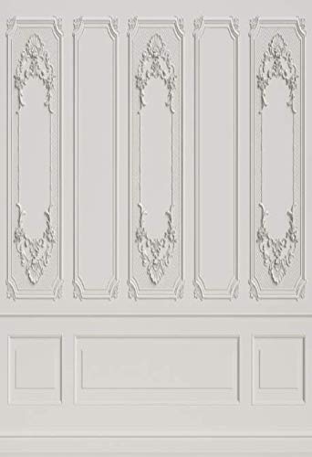 Leyiyi 5x7ft Vintage Room Inside Backdrop European Frame Modern House French Castle Cementery Wall Retro Style Photo Background Cowboy Kids Birthday Portrait Studio Prop Vinyl Wallpaper - color: White, size: 5x7ft