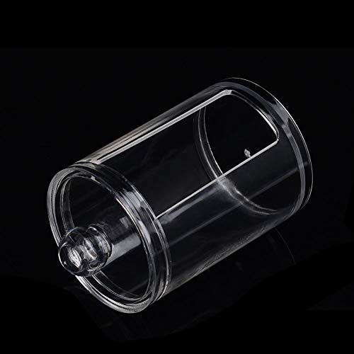 Dioche Round Clear Acrylic Makeup Cotton Pad Swab Holder Makeup Cosmetic Storage Organizer Box, Clear Acrylic Cotton Pad Container
